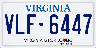 VA license plate VLF6447