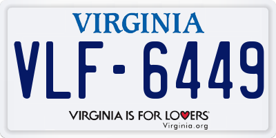 VA license plate VLF6449