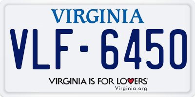 VA license plate VLF6450