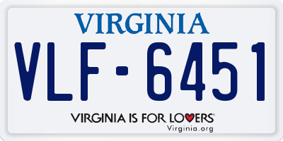 VA license plate VLF6451
