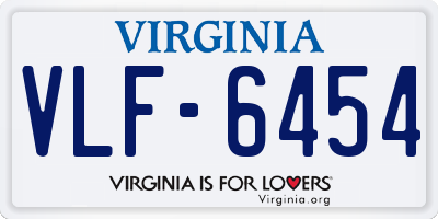 VA license plate VLF6454