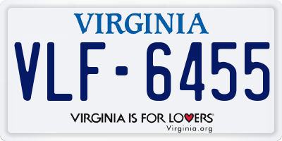 VA license plate VLF6455