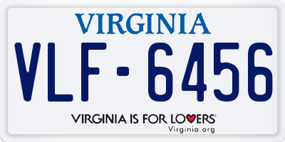 VA license plate VLF6456