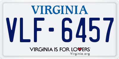 VA license plate VLF6457