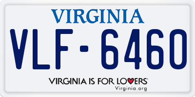 VA license plate VLF6460