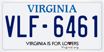 VA license plate VLF6461