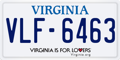 VA license plate VLF6463