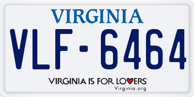 VA license plate VLF6464