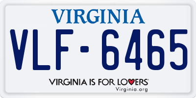 VA license plate VLF6465
