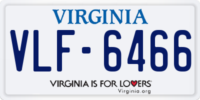 VA license plate VLF6466