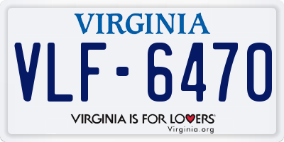 VA license plate VLF6470
