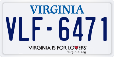 VA license plate VLF6471