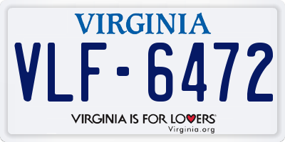 VA license plate VLF6472