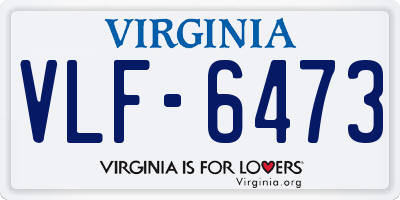 VA license plate VLF6473