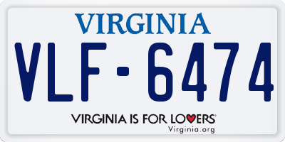 VA license plate VLF6474