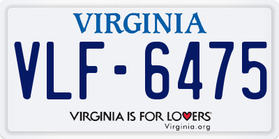 VA license plate VLF6475