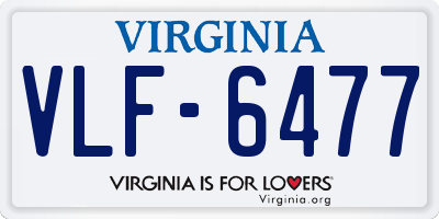 VA license plate VLF6477