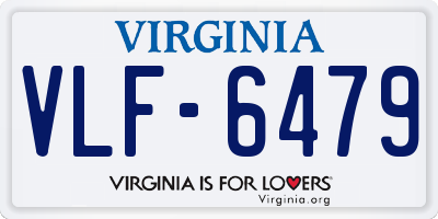 VA license plate VLF6479
