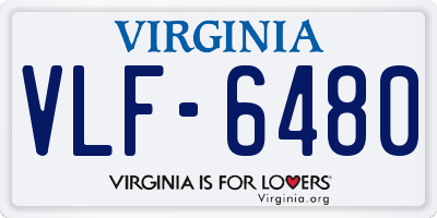 VA license plate VLF6480