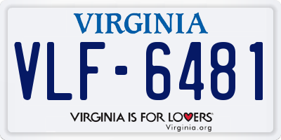 VA license plate VLF6481