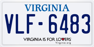 VA license plate VLF6483