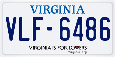 VA license plate VLF6486