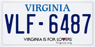 VA license plate VLF6487