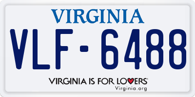 VA license plate VLF6488