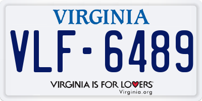 VA license plate VLF6489
