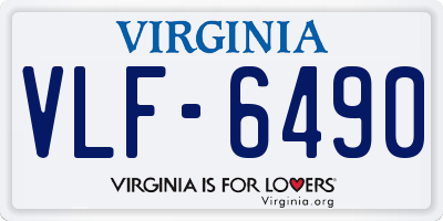 VA license plate VLF6490