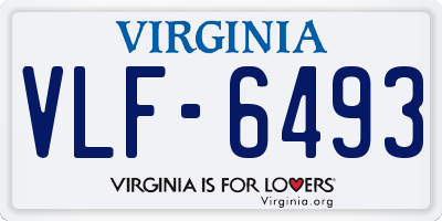 VA license plate VLF6493