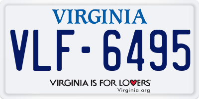 VA license plate VLF6495