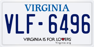 VA license plate VLF6496