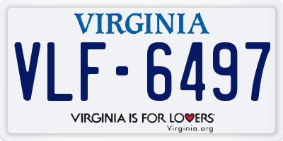 VA license plate VLF6497