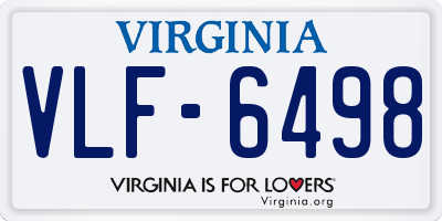 VA license plate VLF6498