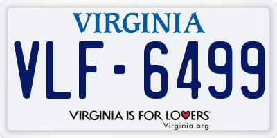 VA license plate VLF6499