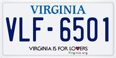 VA license plate VLF6501