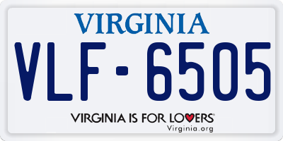 VA license plate VLF6505