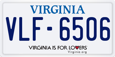 VA license plate VLF6506