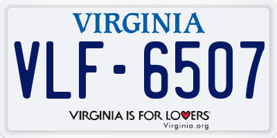 VA license plate VLF6507