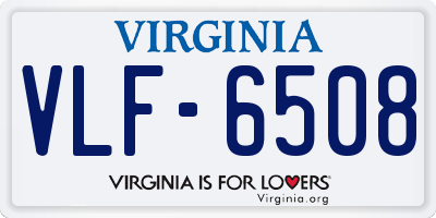 VA license plate VLF6508