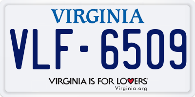 VA license plate VLF6509