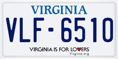 VA license plate VLF6510