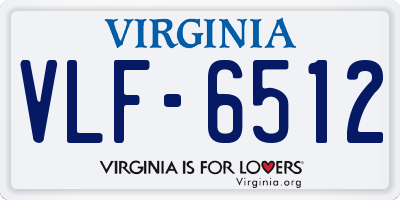VA license plate VLF6512