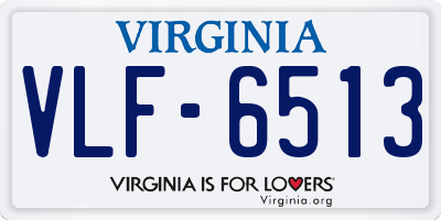 VA license plate VLF6513