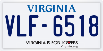 VA license plate VLF6518