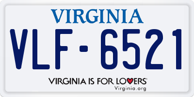 VA license plate VLF6521