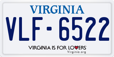 VA license plate VLF6522