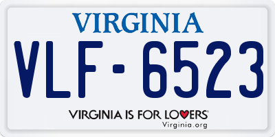 VA license plate VLF6523