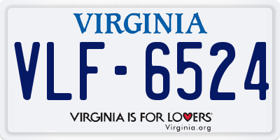 VA license plate VLF6524